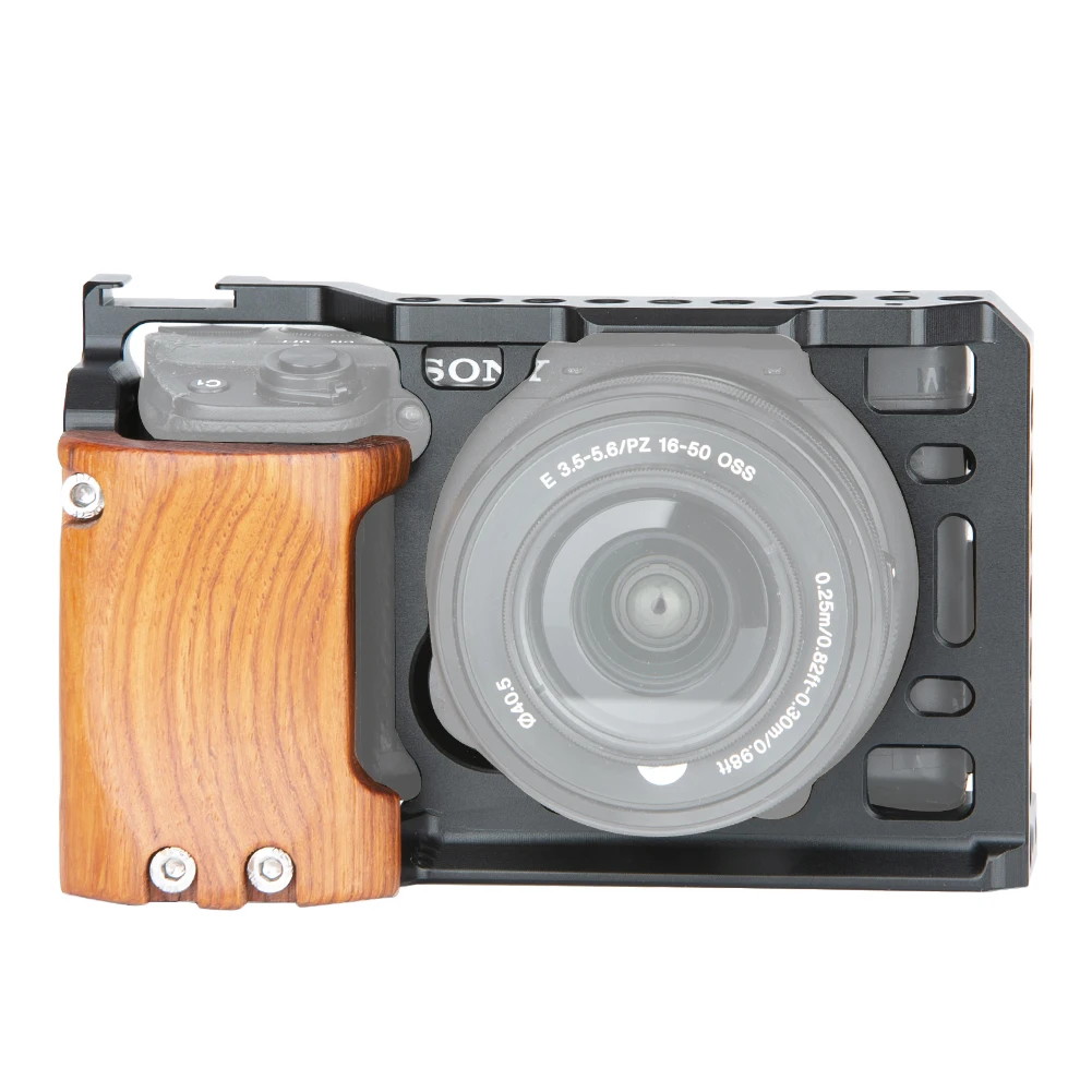 Niceyrig 6400 6500 клетка для камеры комплект для sony A6500 камера с деревянной ручкой крепление A6400 A6500 клетка стабилизатор