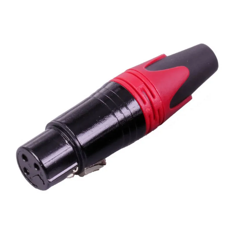 1pc red female 1 шт. NC3MXX и NC3FXX XLR разъем, 3 Pin, пайка XL штекер и Женский Разъем Аудио Микрофон разъем для микрофона, 7 цветов - Цвет: 1pc red female