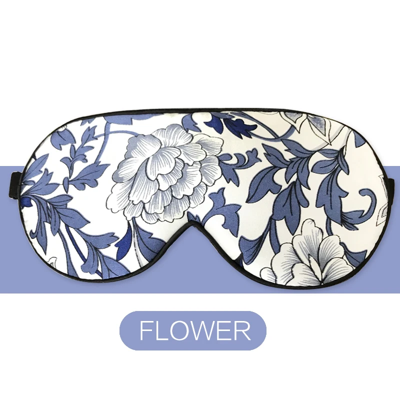 Flower Шелковая маска для сна 19 Momme тутового спящего покрытия повязка на глаза бессонница забота о сне экран против света очки Качество - Цвет: Flower
