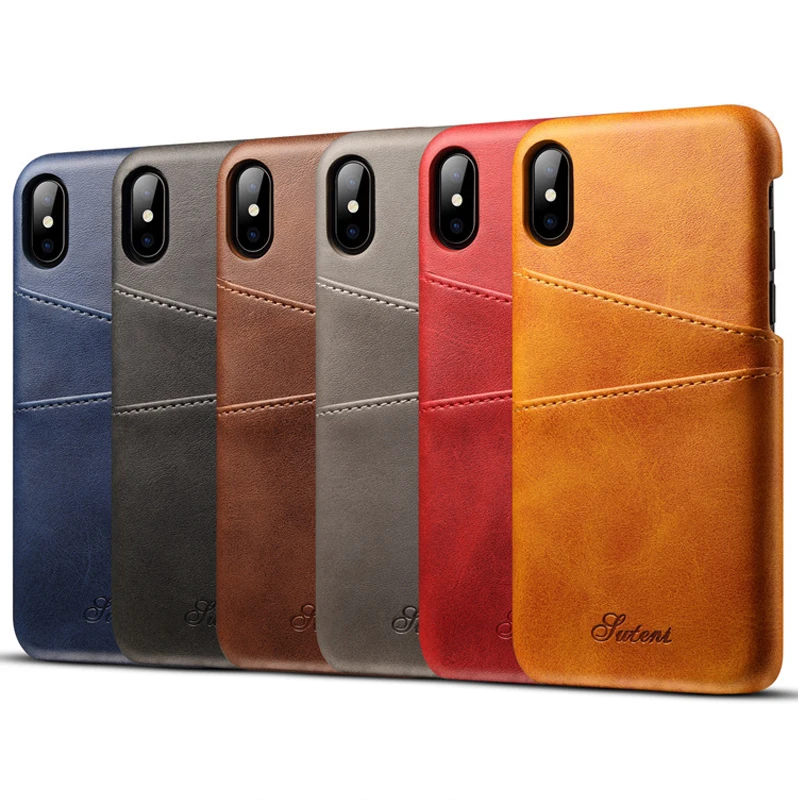 Для iPhone X XS Max XR Дело Кредитная карта Винтаж из искусственной кожи кошелек чехол
