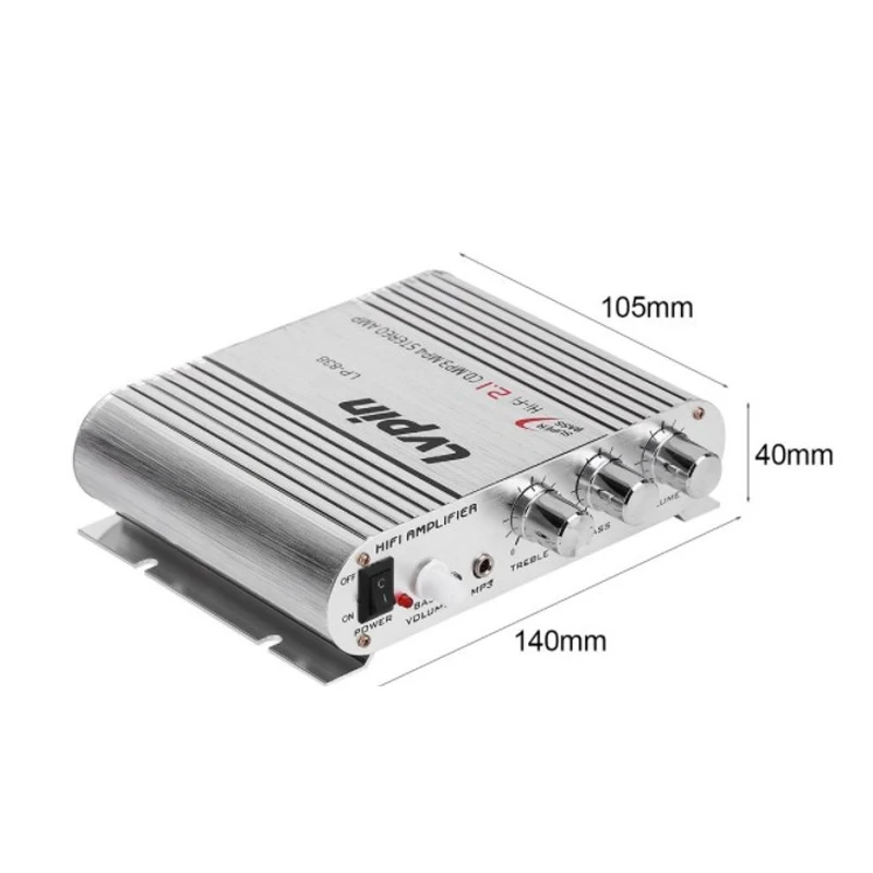 200 Вт Мини Бас HiFi стерео усилитель 2 1 канальный для MP3 автомобиля радио