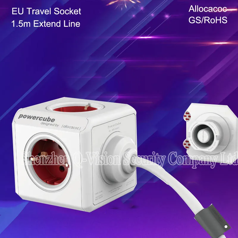 Allocacoc ЕС PowerCube Гнездо Удлинитель DE Зажигания 4 Розетки Адаптер 16A/100-240 В Умный Дом 1.5