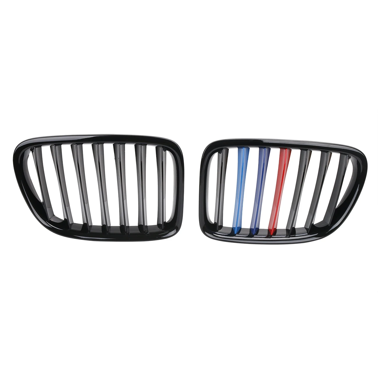 Front Bumper Grill Cover For BMW E84 X1 SUV 2010 - 2015 Gloss Black M-color Car Grille Kidney Grills Trim Car-P343 # CASE | Автомобили и