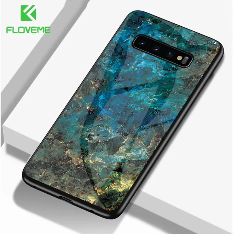 FLOVEME мраморный стеклянный чехол для телефона Samsung Galaxy A50 S8 S9 S10 Plus S10e S7 Edge цветной Note