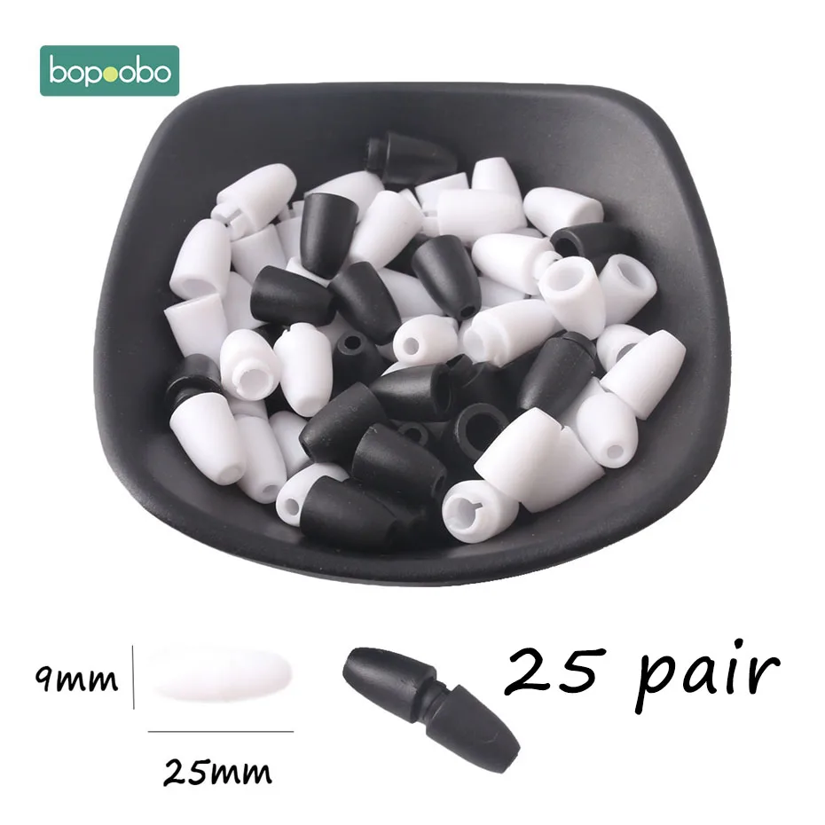 Black-White Clasps Bopobo 25 шт. Детские Прорезыватели DIY аксессуары ожерелья браслет ювелирные изделия безопасности DIY ремесла Пластиковые Отрывные застежки прорезывание зубов - Цвет: Black-White Clasps