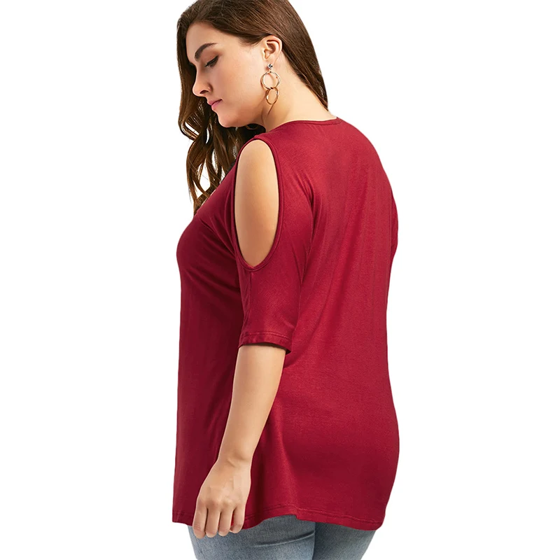 LARGERLOF Oversize T-shirt 3 Color 5xl Off The Shoulder Tops For Women Shirt Woman New 2019 T47727 | Женская одежда