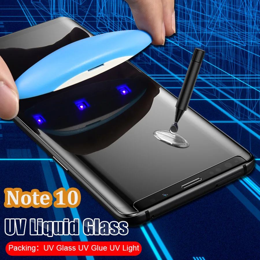 Закаленное УФ стекло для Samsung Galaxy Note 10 S20 пленка с полным покрытием из жидкого клея