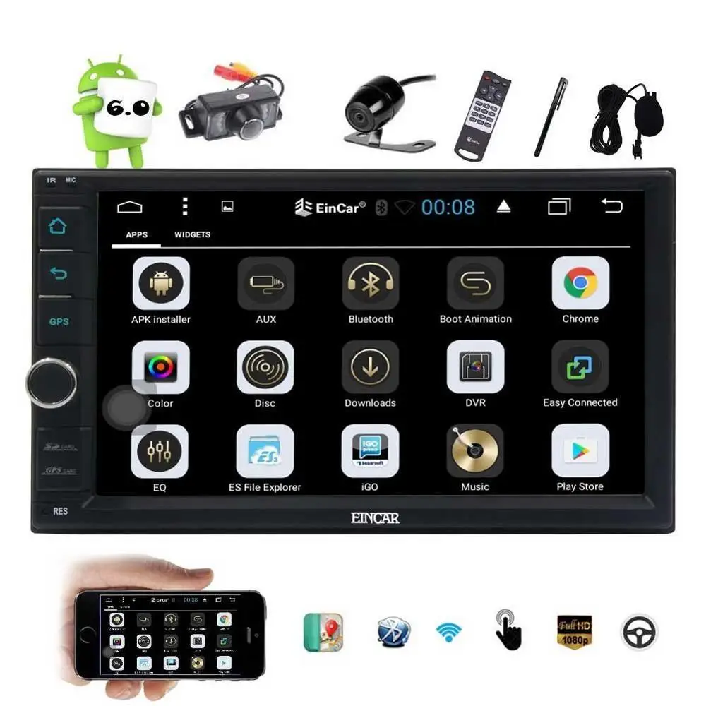 Android 6.0 2din dvd автомобиля GPS стерео в консоли Радио приемник 7 ''GPS навигации