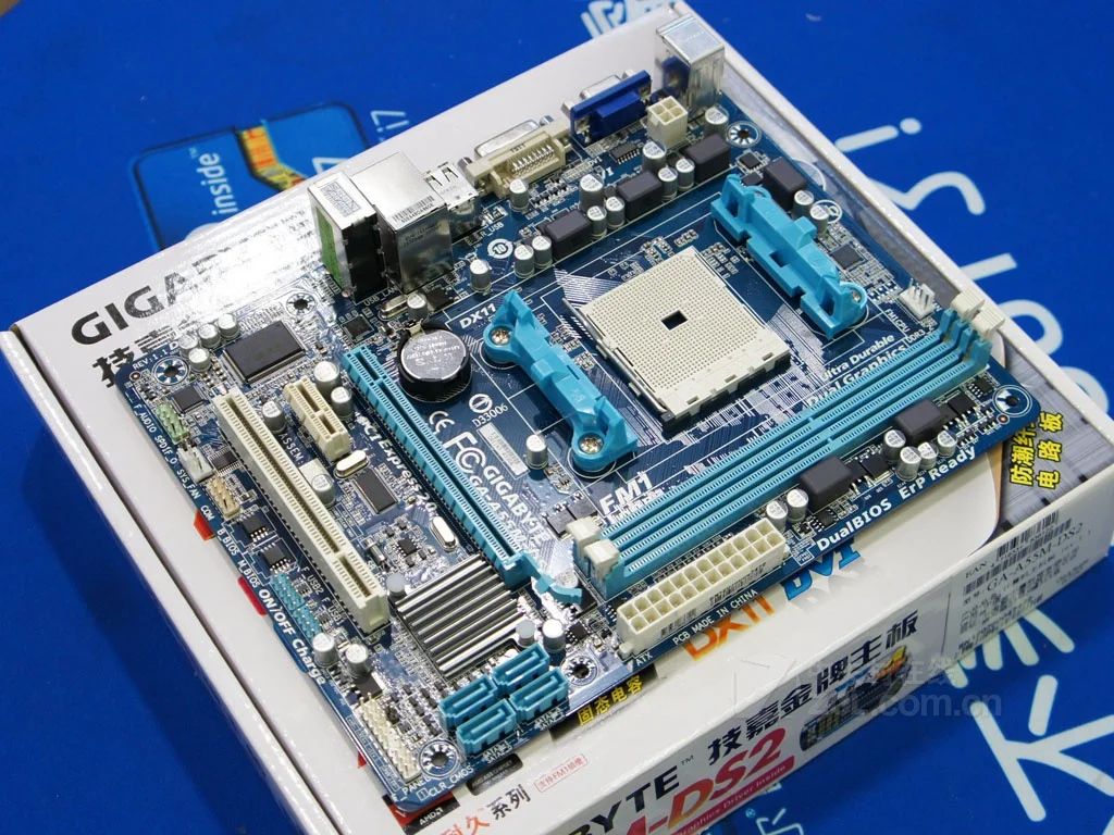 Материнская плата Gigabyte оригинальная материнская DDR3 для настольных пк разъем FM1 A55