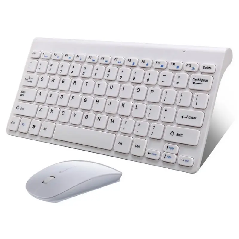 White Keyboard Mouse 2,4G USB Беспроводная клавиатура мини портативные мультимедийные клавиатуры мышь комбо набор для ПК Mac настольный компьютер ноутбук MacBook ноутбук - Цвет: White Keyboard Mouse