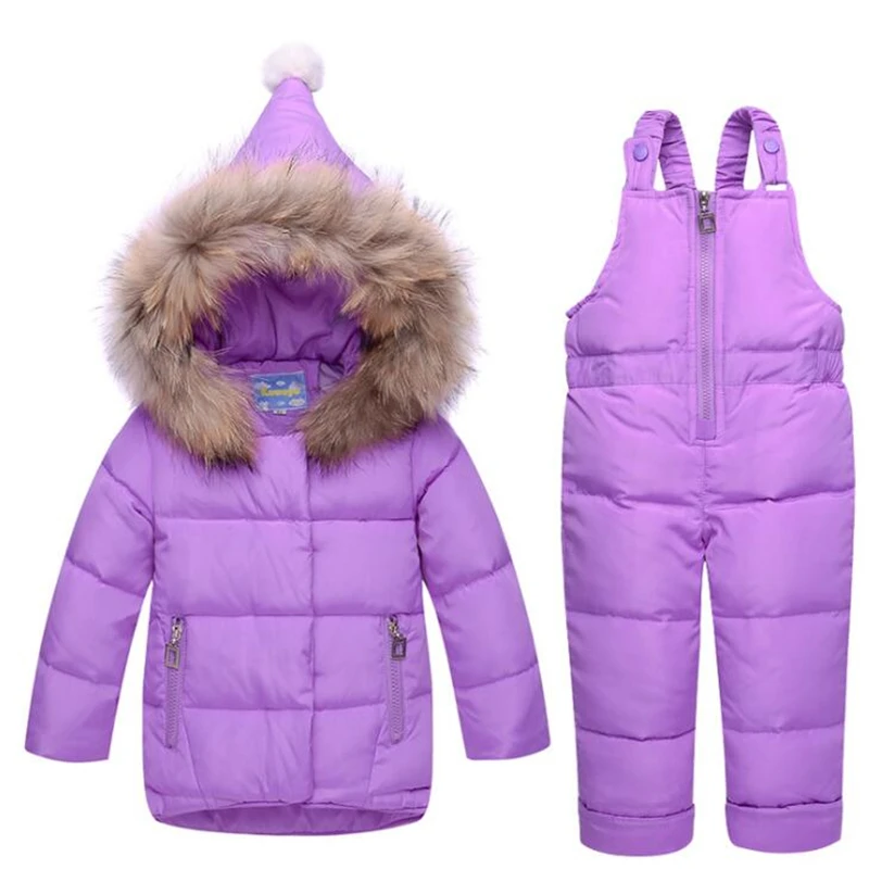 BibiCola/зимние лыжные костюмы на утином пуху для девочек пуховик русской девочки