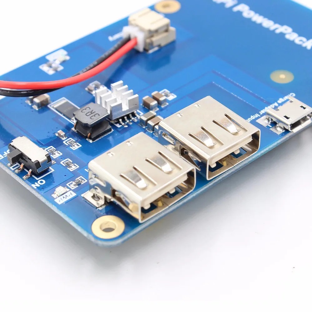 Плата расширения литиевого аккумулятора с переключателем для Raspberry Pi 3 2 Модель B 1