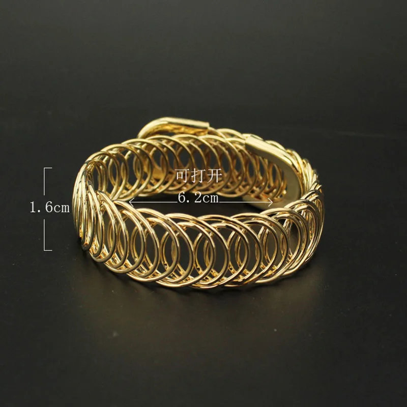 Мода браслет натуральная золотистые полые регулируемый Браслеты для Для женщин