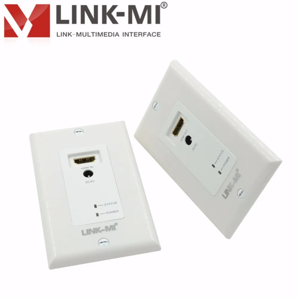LINK MI hdmi стены плиты Extender за двойной через Cat5e/6 кабель передатчик и приемник видео