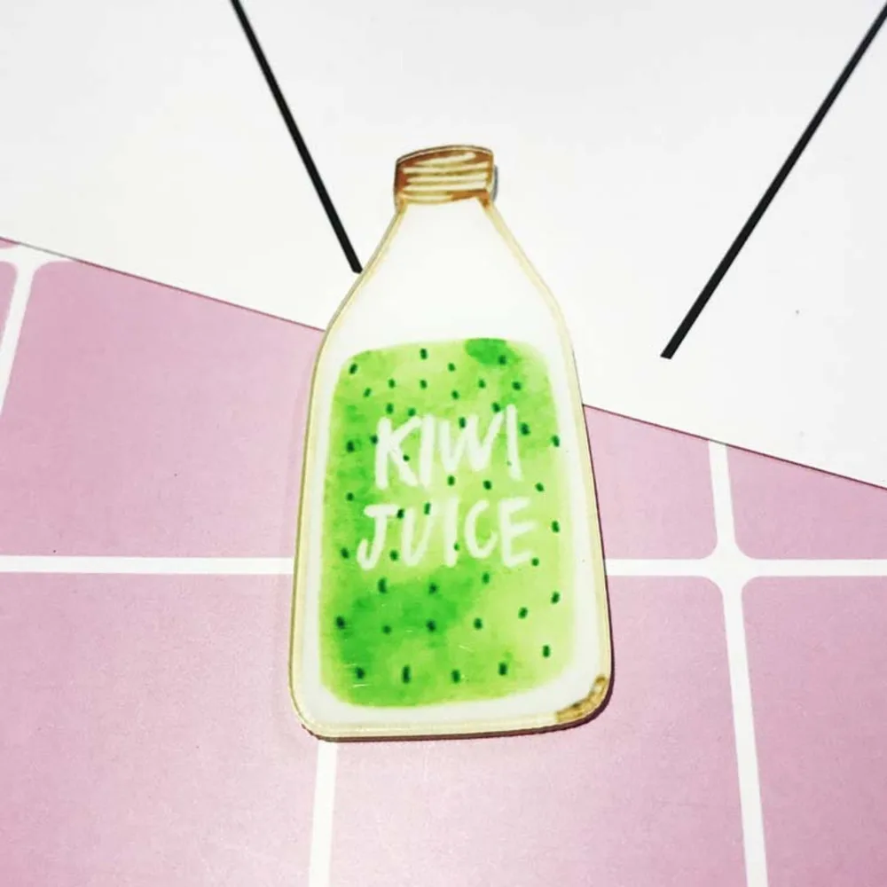 Мультяшная высококачественная акриловая брошь с изображением лимона вишни киви