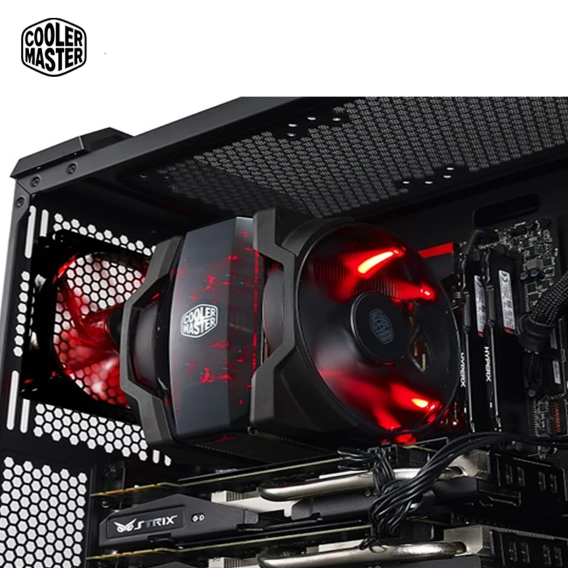 

Cooler Master MAKER8 TDP250W CPU Cooler 8 Copper Heatpipes Double 14cm fan CPU Cooling LED High-end Game Cooler radiator PC fan