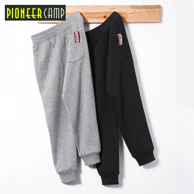 Pioneer Kids/спортивные штаны для мальчиков; плотные повседневные спортивные трикотажные брюки; свободные брюки с флисовой подкладкой