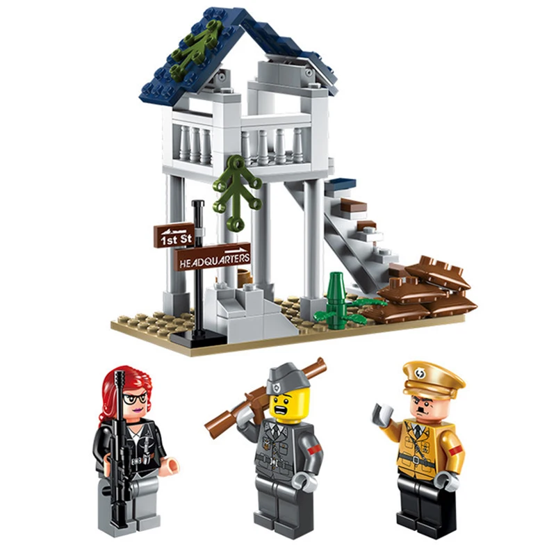 206 шт детские строительные блоки игрушки Legoingly город военный колесница мотоцикл