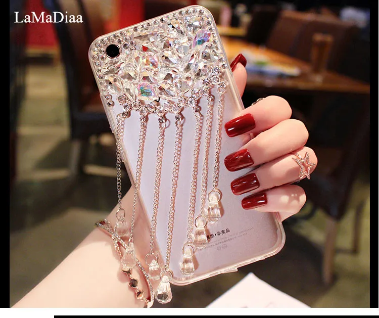 LaMaDiaa для iphone11 12 pro X XS чехол MAX XR Bling Черный Белый бриллиант кисточка Стразы Чехол