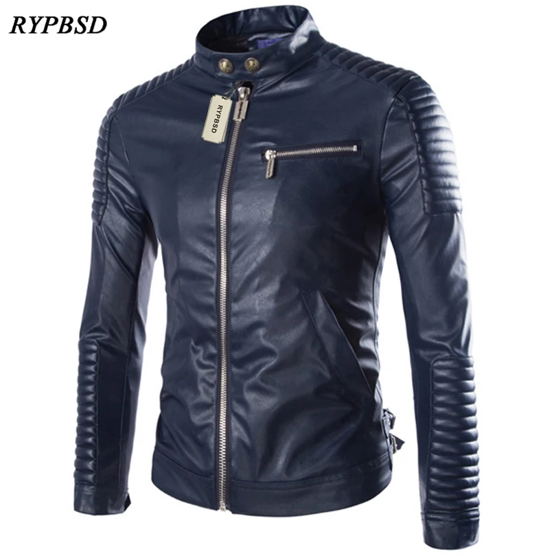 

Мужская мотоциклетная куртка из искусственной кожи, с воротником-стойкой, на молнии, с длинным рукавом, 2020