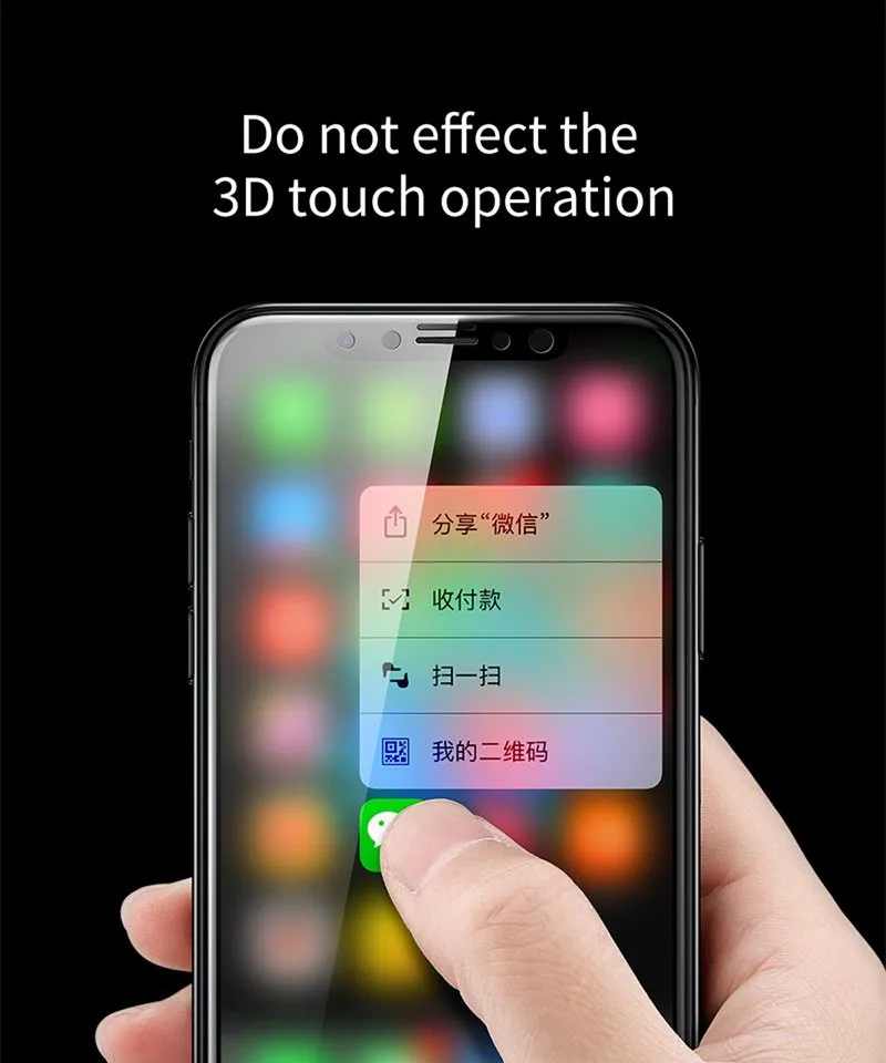 Ультратонкая стеклянная защитная пленка Baseus для iphone X с защитой от синего света 3D, Защитная пленка для экрана iphone X