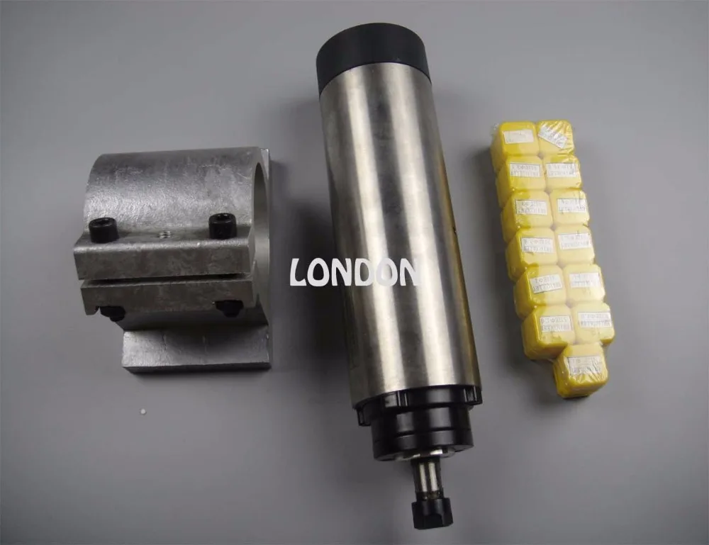 CNC spindle kit ER11 diameter 65mm 220V 0.8KW air cooling motor 4 bearing + support+ 13 pieces collets | Инструменты