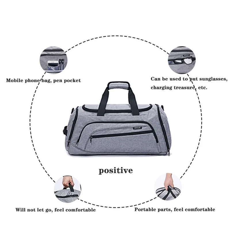 

Dry And Wet Separation Shoulder Bag Handbag Sports Fitness Bag Business Luggage Clothes Shoes Storage Bag Accessories Organizer