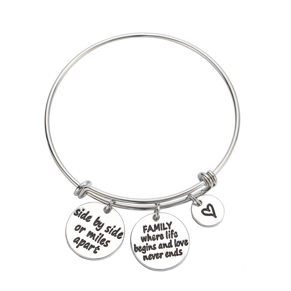 Расширяемый Шарм-браслет с изображением семейного дерева где начинается жизнь и