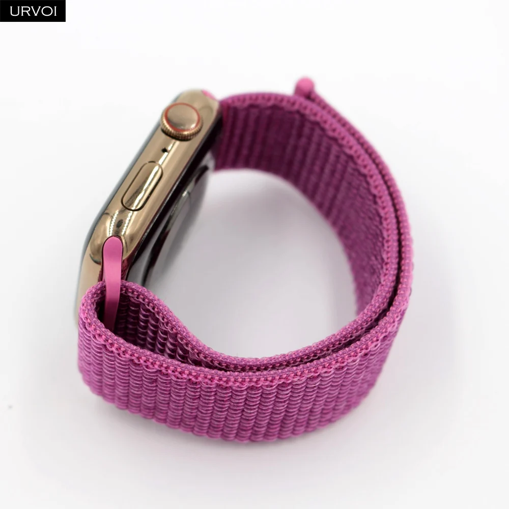 Спортивный ремешок URVOI для apple watch, серия 5, 4, 3, ремешок для iwatch, воздухопроницаемый, застежка-крючок, тканый нейлон, 40 мм, 44 мм