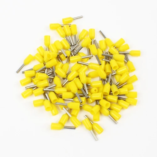 Yellow DIANQI E0506 трубки Изоляционные изолированные клеммы 0.5MM2 кабель провод разъема 100 шт./упак. изоляционные обжимной терминал разъем для электронных сигарет - Цвет: Yellow