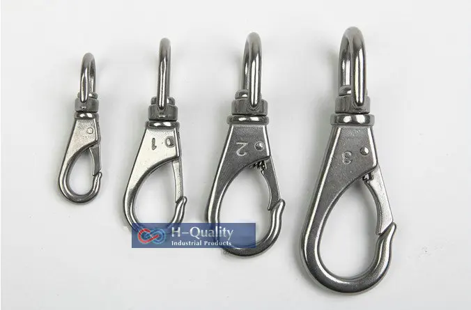

Wholesale by 0#(M4) 50PCS/CARTON 304 stainless steel swivel eye spring snap hook