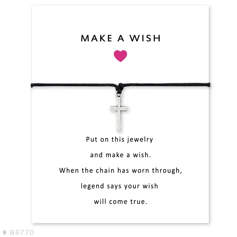 Make a Wish эффектные Браслеты Крест Снежинка якорь Висячие регулируемые браслеты и