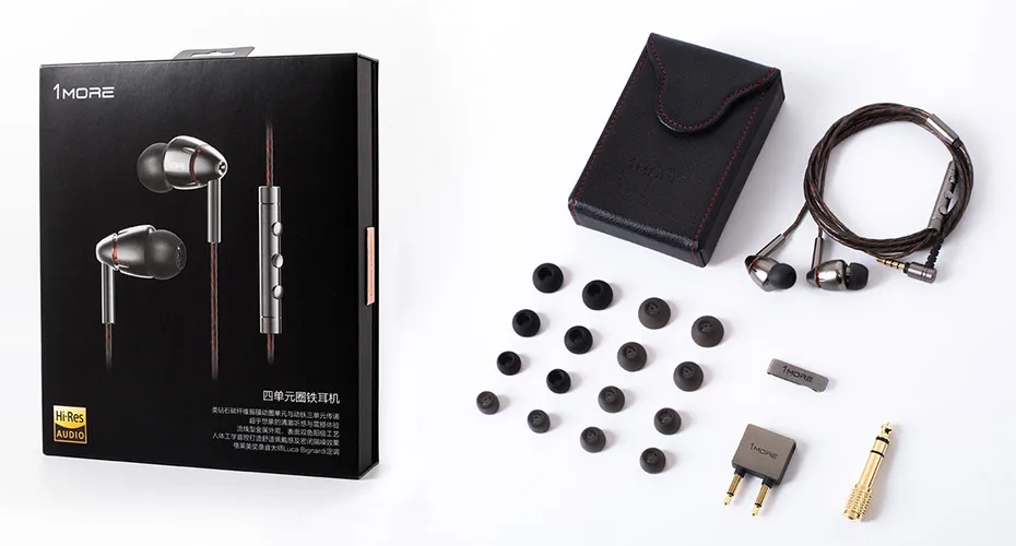 1MORE Quad Driver наушники-вкладыши с микрофоном 1 еще quad E1010 Hi-Fi Hi-Res наушники гарнитура для Apple Android Xiaomi