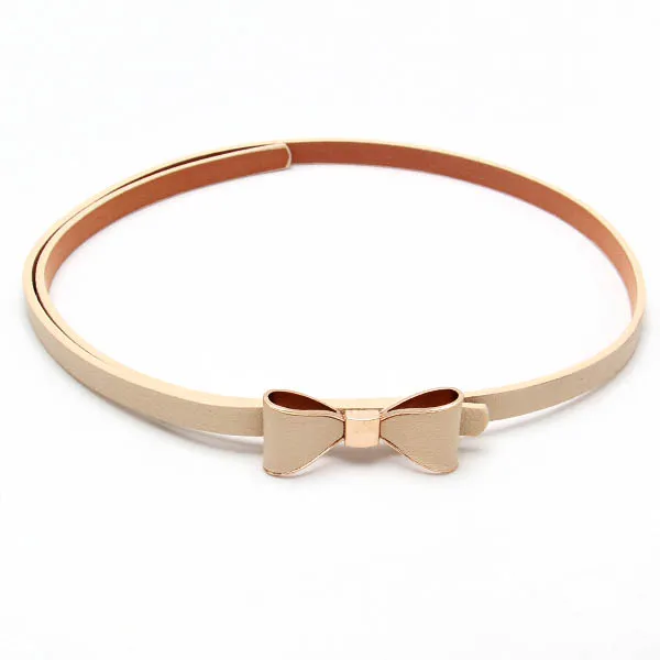 Fashion woman lady Candy Color Big Bowknot Pu Leather Thin Skinny solid Waistband Belt | Аксессуары для одежды