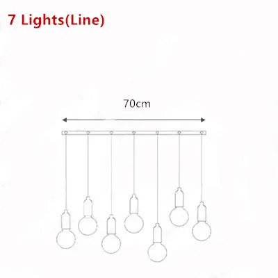 7 Lights(B) Скандинавское стекло абажур Лофт светодиодный подвесной светильник s Edison лампа для ресторана Светильник для спальни подвесной светильник - Цвет корпуса: 7 Lights(B)
