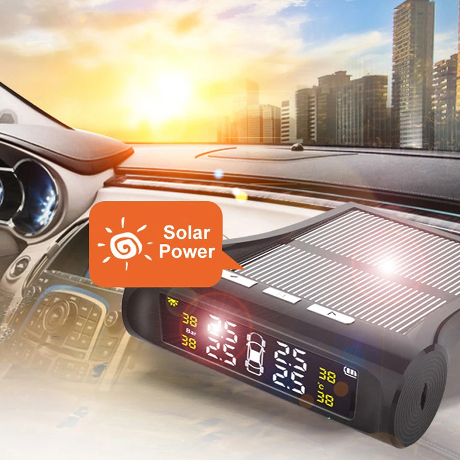 2018 новая система контроля давления в шинах на солнечной энергии TPMS 4 внешний