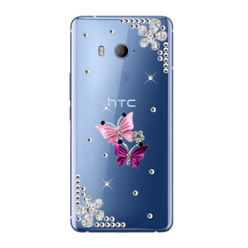 Модный прозрачный чехол со стразами для телефона HTC U11 Life U12 U Play One M7 M8 M9 E8 E9 Plus Desire 12