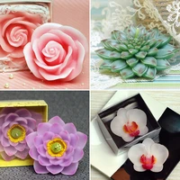 silicone mold chocolate molds flower wedding candle handmade soap mold moulds aroma stone 3d gem flower phalaenopsis lotus rose