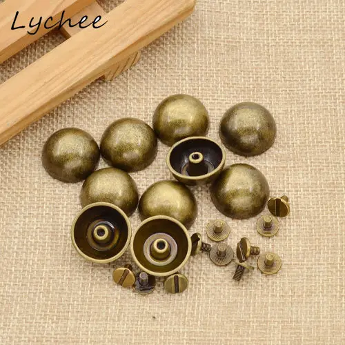 20mm Lychee 10 шт. круглая металлическая заклепка в форме гриба винтовые кнопки для одежды женская сумка украшения для самодельного изготовления заклепки аксессуары - Цвет: 20mm