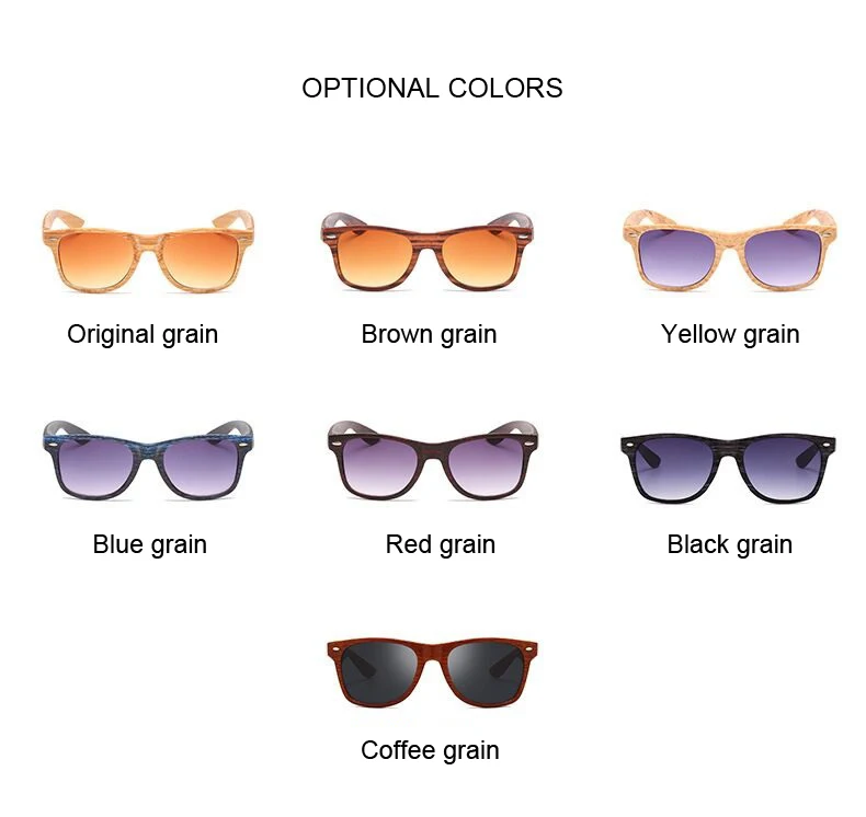 Fashion Square Sunglasses Women Designer Luxury Man/Women Black Sun Glasses Male Female Classic Vintage Imitation Wood Grain