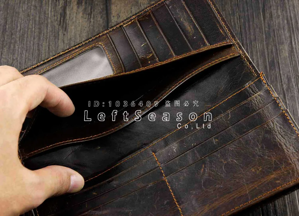 Мужской длинный кожаный кошелек с крокодиловой головой для мотоцикла в стиле