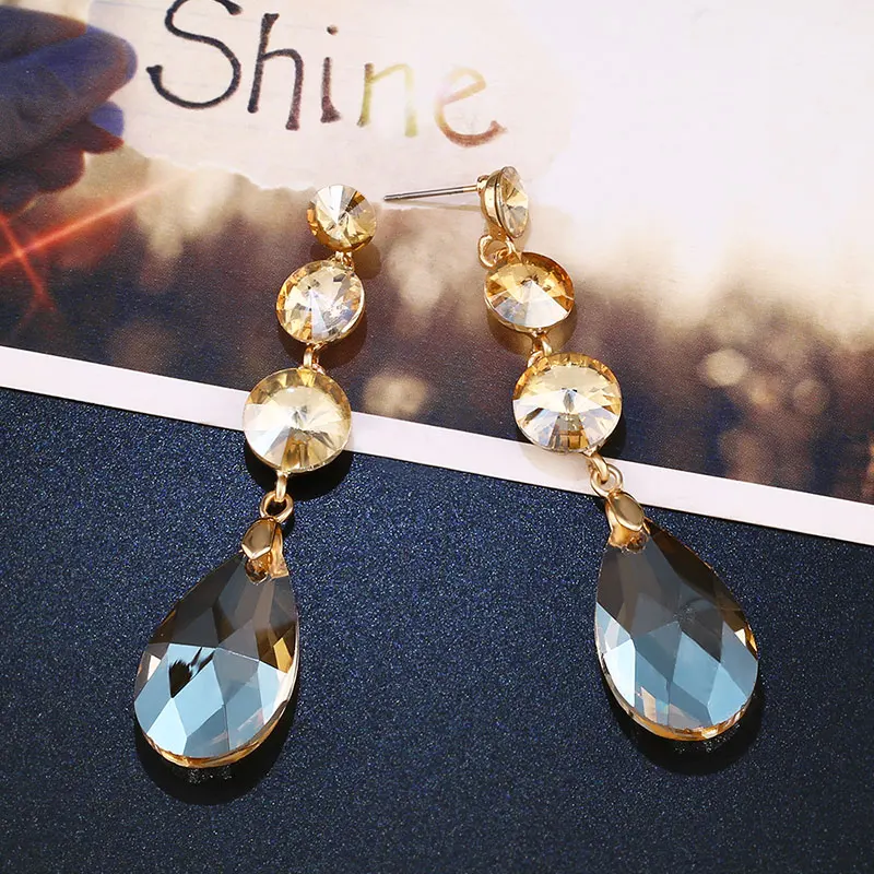 Женские серьги-капельки OCESRIO Роскошные Длинные Серьги серебряного цвета с