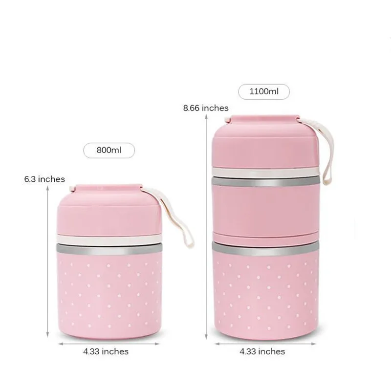 Mrosaa Японский портативный бенто ланч термо бокс герметичная нержавеющая сталь