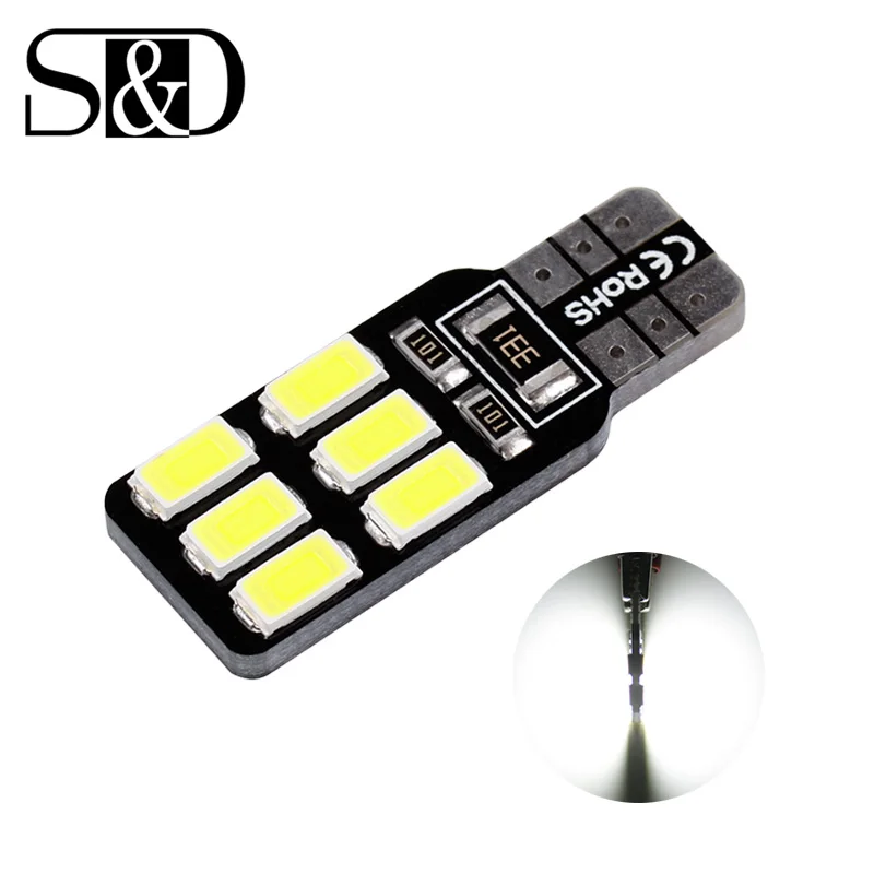 10 шт. T10 12 LED 5630 CANBUS лампы ошибок 501 тире W5W автомобилей светодиодные Интерьер