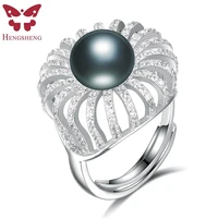 hengsheng 100 genuine natural pearl elegent women ringset with 11 11 5mm pearl and 200 zirconscrown shape for partywedding