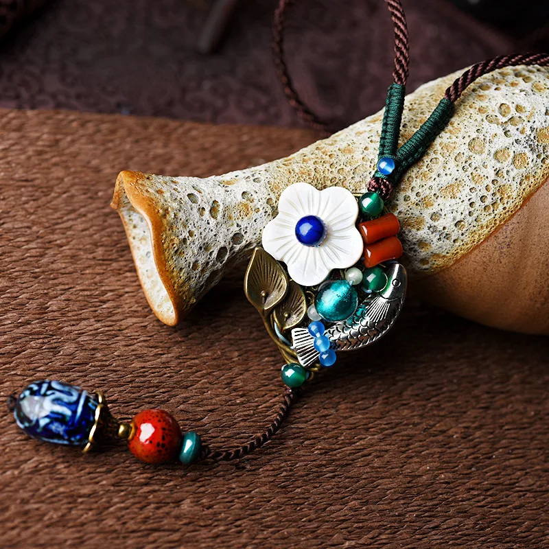 Винтажное ожерелье с китайским ветром из медного сплава новое этническое