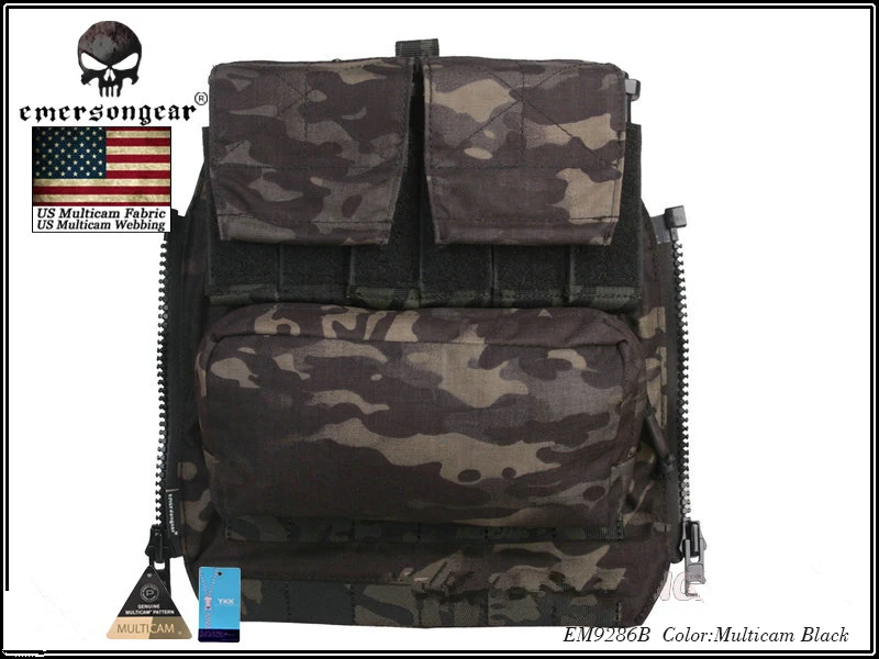 Emerson gear Back Pack на молнии панель для AVS JPC2.0 CPC Emerson тактический страйкбол Wargame Combat gear EM9286 мультикам койот черный