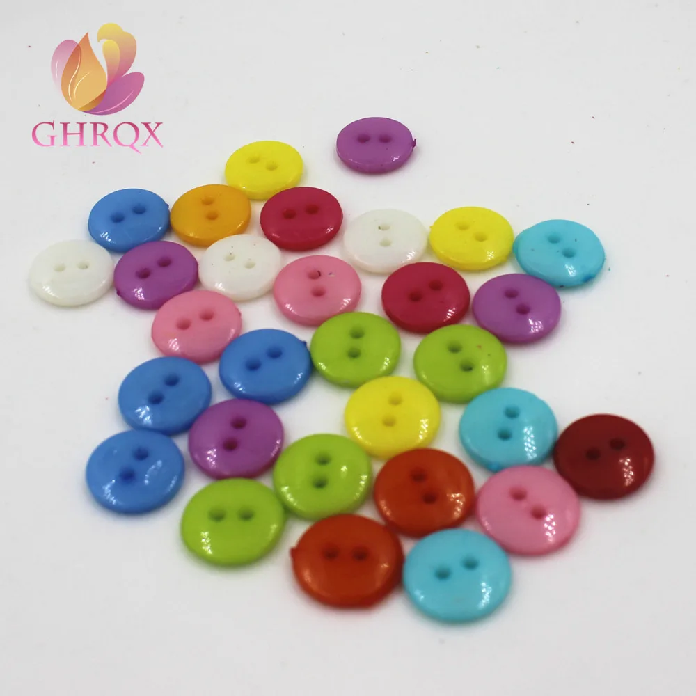 Круглые пуговицы из смолы с 2 отверстиями 10 мм разные цвета аксессуары для одежды