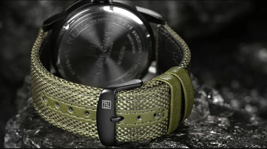 NAVIFORCE Брендовые мужские военные спортивные часы, мужские армейские камуфляжные кварцевые часы, нейлоновые водонепроницаемые часы с календарем, мужские часы