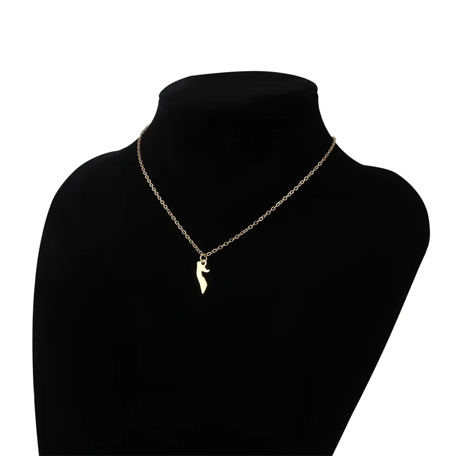 Кулон Карта Африки ожерелье с маленькой картой золотого цвета подвеской в виде